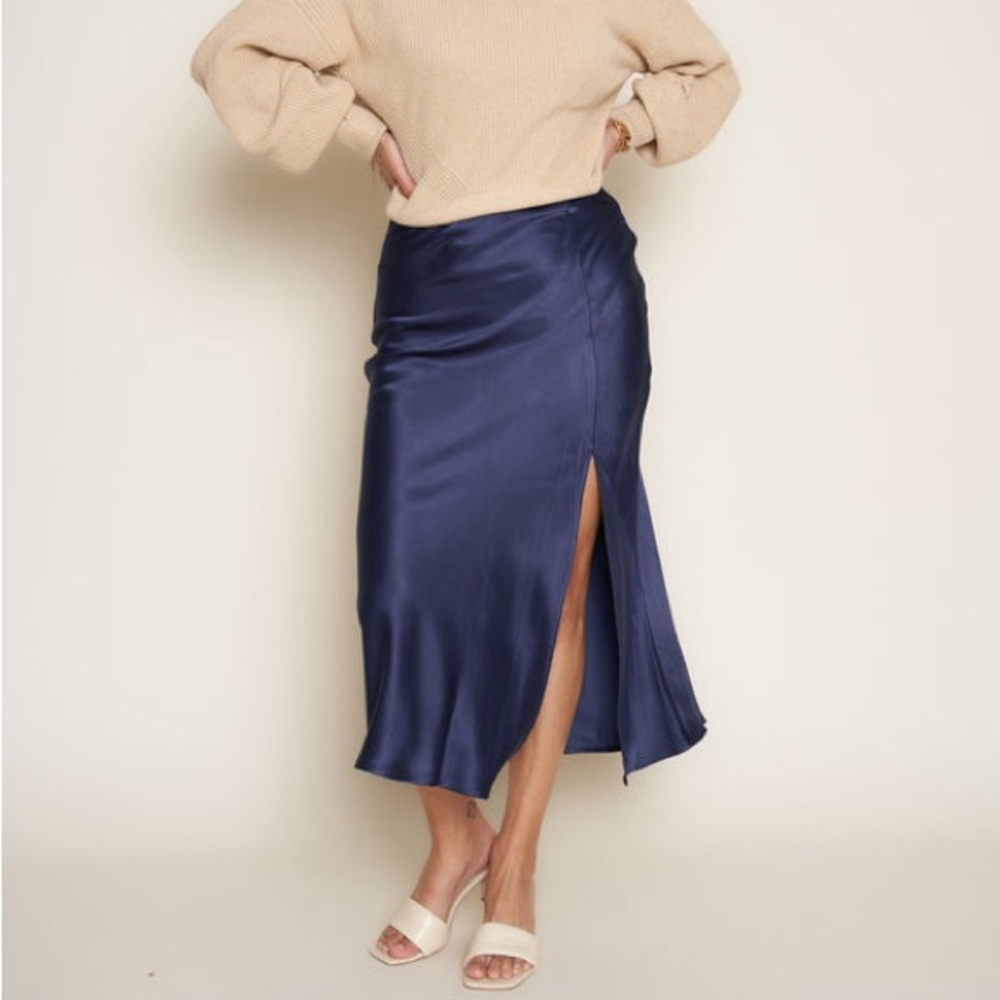 Whimsy + Row Navy Midi Skirt